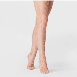 Fishnet tights 1x 2x honey beige large net pattern up to 260 lbs soft fashion